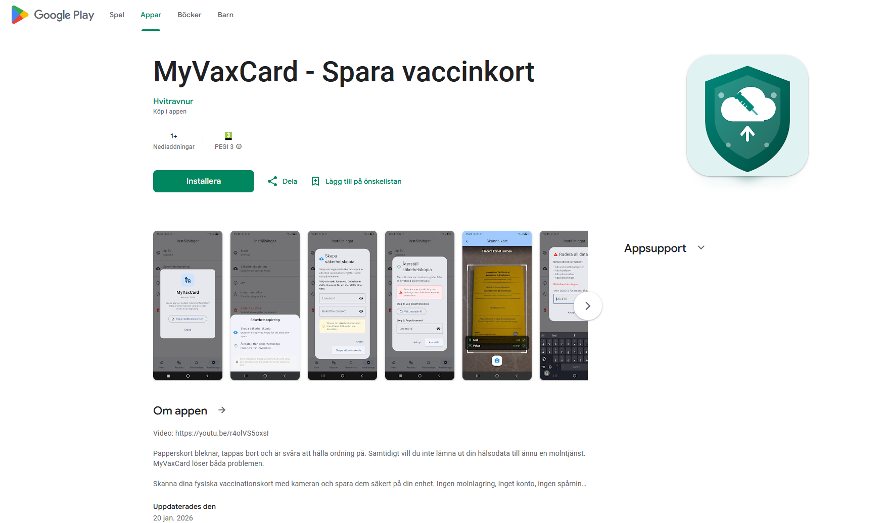 MyVaxCard – my second venture into Android app creation