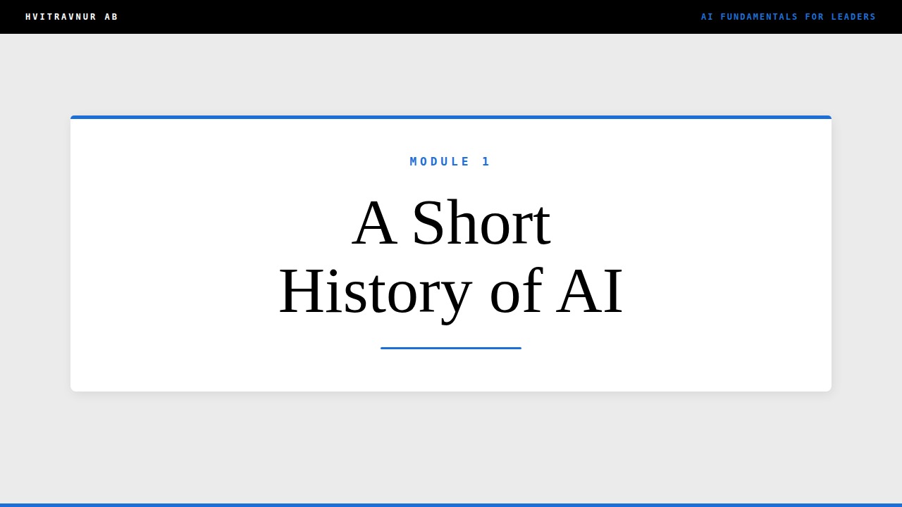 A Short History of AI