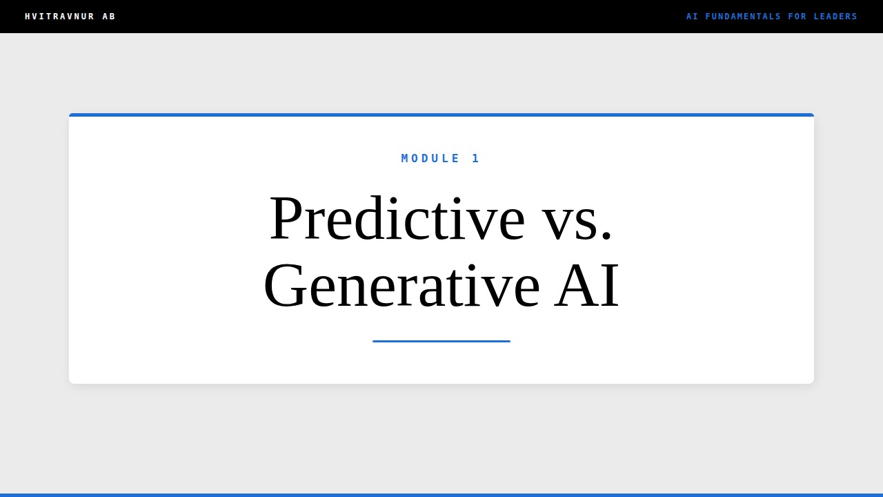 Predictive vs. Generative AI