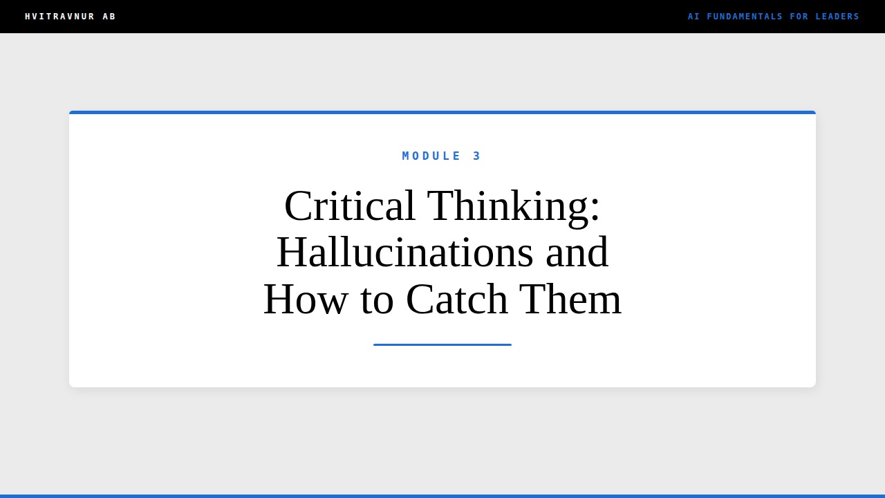 Critical Thinking: Hallucinations and How to Catch Them