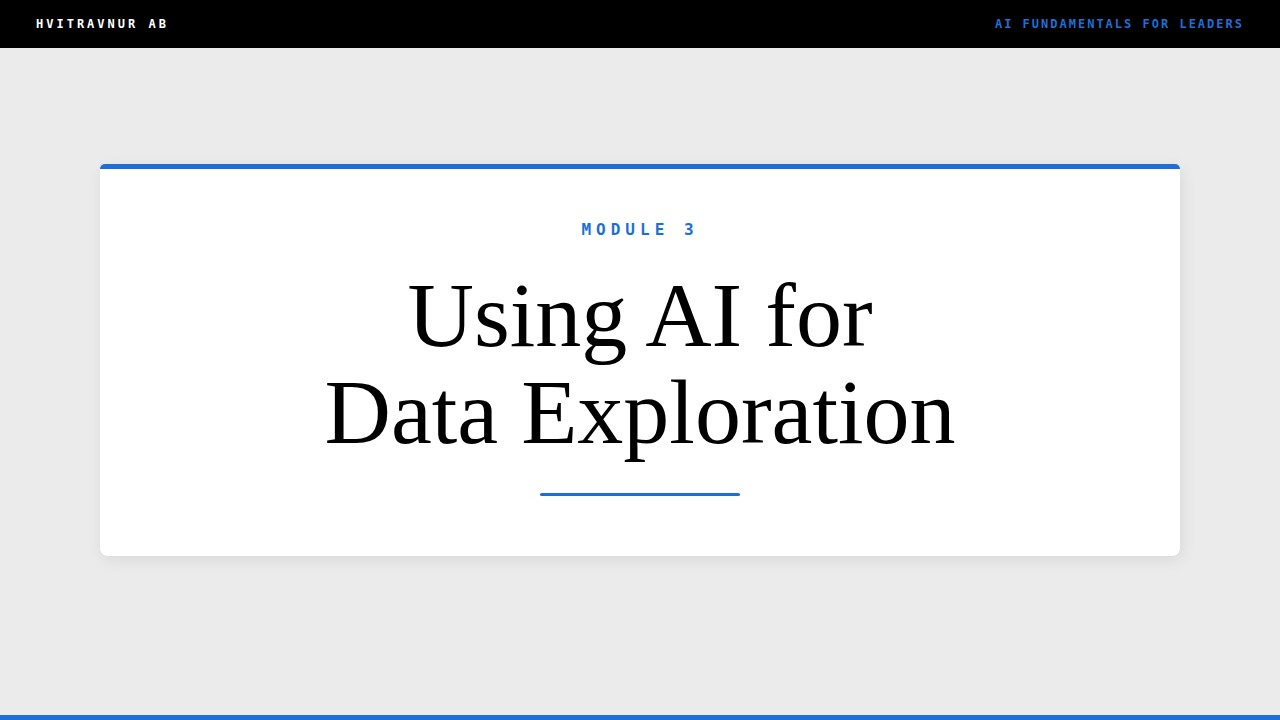 Using AI for Data Exploration