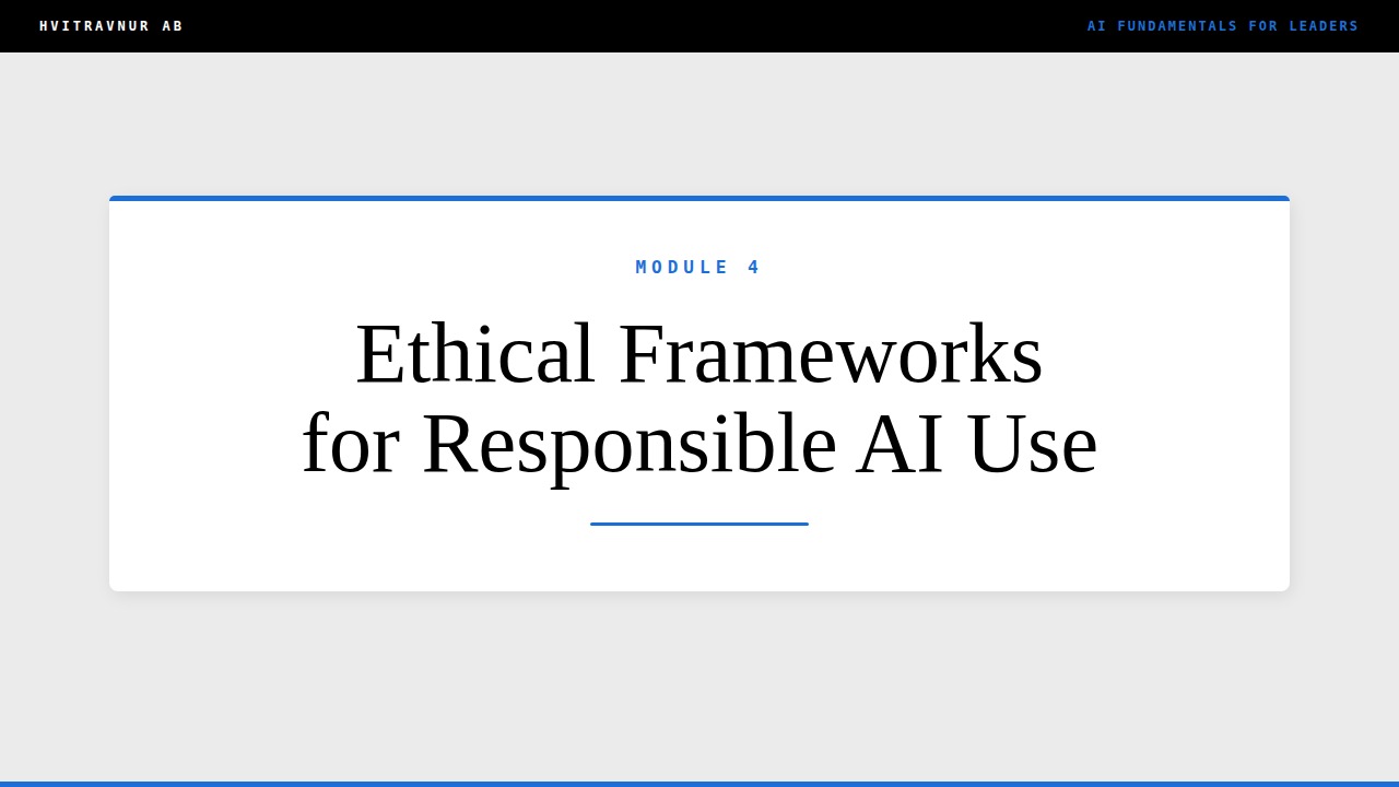 Ethical Frameworks for Responsible AI Use