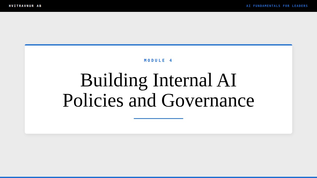 Building Internal AI Policies and Governance