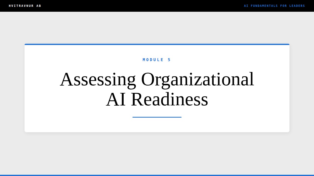Assessing Organizational AI Readiness