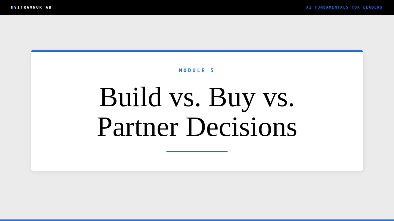 Build vs. Buy vs. Partner Decisions