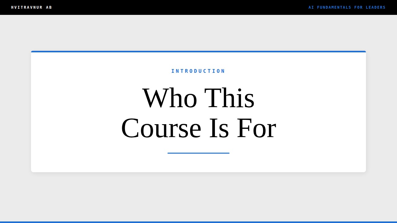 Who This Course Is For