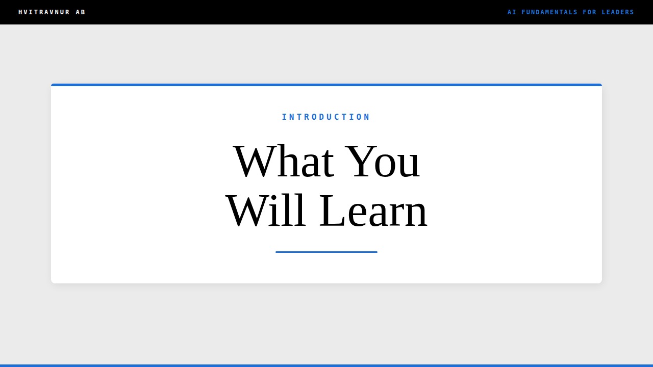 What You Will Learn